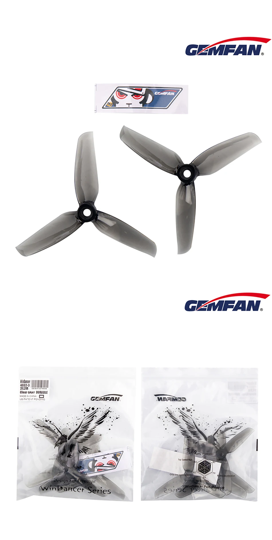 8/12Pairs Gemfan WinDancer 4032-Blade Propeller - PC 4inch CW/CCW FPV Propers for RC FPV 4quot؛ سباق الطائرة بدون طيار كوادكوبتر الأصلي 57