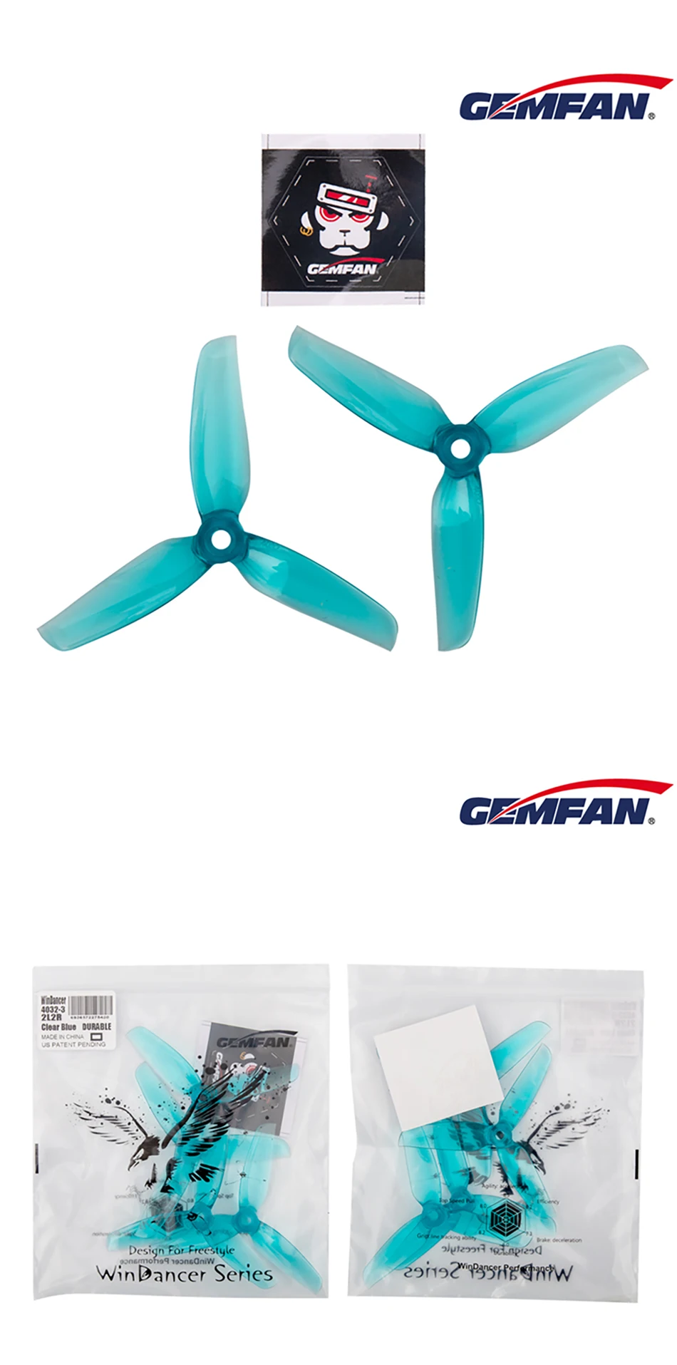 8/12Pairs Gemfan WinDancer 4032-Blade Propeller - PC 4inch CW/CCW FPV Propers for RC FPV 4quot؛ سباق الطائرة بدون طيار كوادكوبتر الأصلي 59