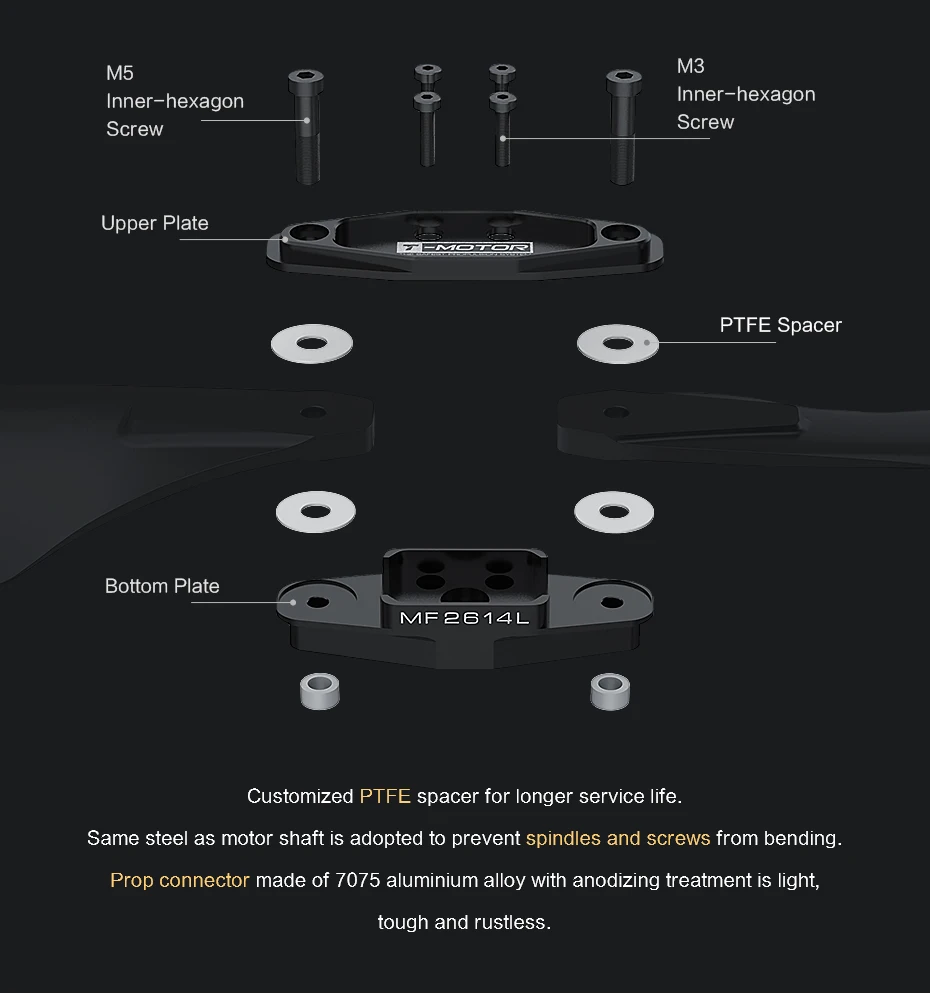 T-MOTOR MF2614 Polymer Folding propeller - Carbon fiber for rc multi-rotors VTOL Multicoptor Drone Aircraft RC Rotor 15