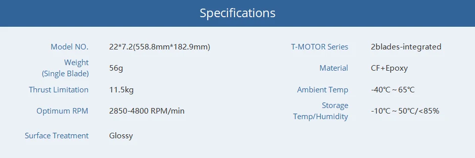 T-MOTOR G20X6.5 G22X7.2 Prop - 2PCS/PAIR Carbon Fiber Propeller For Various Demands 14