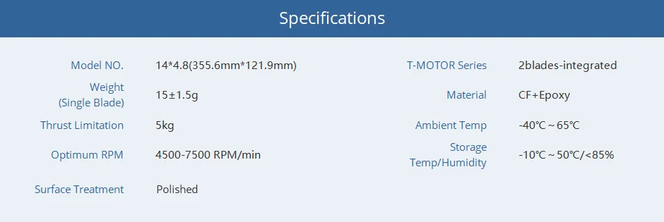 T-Motor P14 Inch propeller - P14*4.8" Helicopter propeller CW CCW customized waterproof dc motor propeller for drone 11
