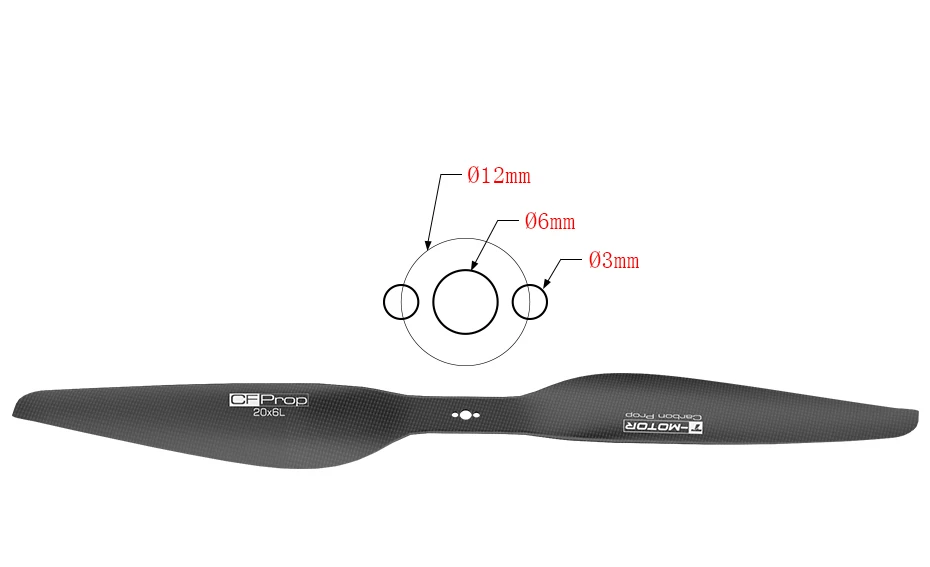 T-Motor CF Prop P20 * 6 Prop - 2 قطعة / زوج 100٪ مروحة من ألياف الكربون للطائرات بدون طيار التجارية UAV U7 P60 MN601S MN605S Motor 7