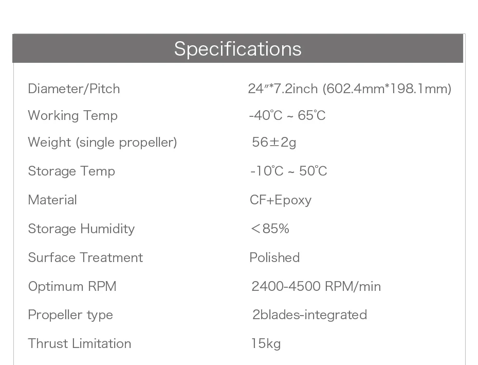 دعائم ألياف الكربون T-Motor P24 - مراوح P24*7.2 مقاس 10 مم بوصة P24x7.2 CW+CCW لمحرك RC السداسي 9