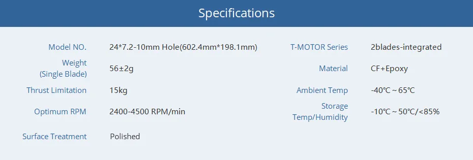 دعائم ألياف الكربون T-Motor P24 - مراوح P24*7.2 مقاس 10 مم بوصة P24x7.2 CW+CCW لمحرك RC السداسي 11