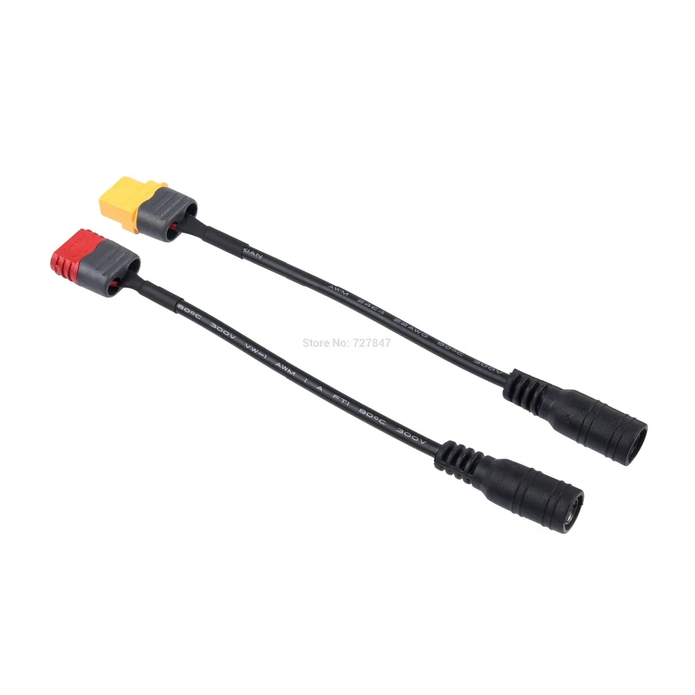 FPV Drone Pow Cable - Universal Amass XT60 / T Plug to DC 5.5/2.1mm Female Adapter Power Cable For FPV Fatshark Skyzone Aomway Goggles 14 1