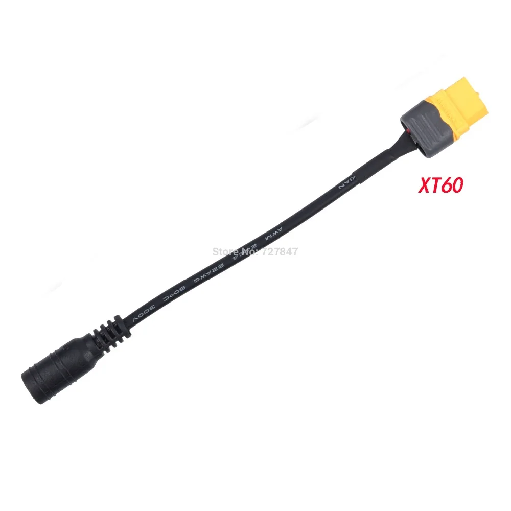 FPV Drone Pow Cable - Universal Amass XT60 / T Plug to DC 5.5/2.1mm Female Adapter Power Cable For FPV Fatshark Skyzone Aomway Goggles 19 6