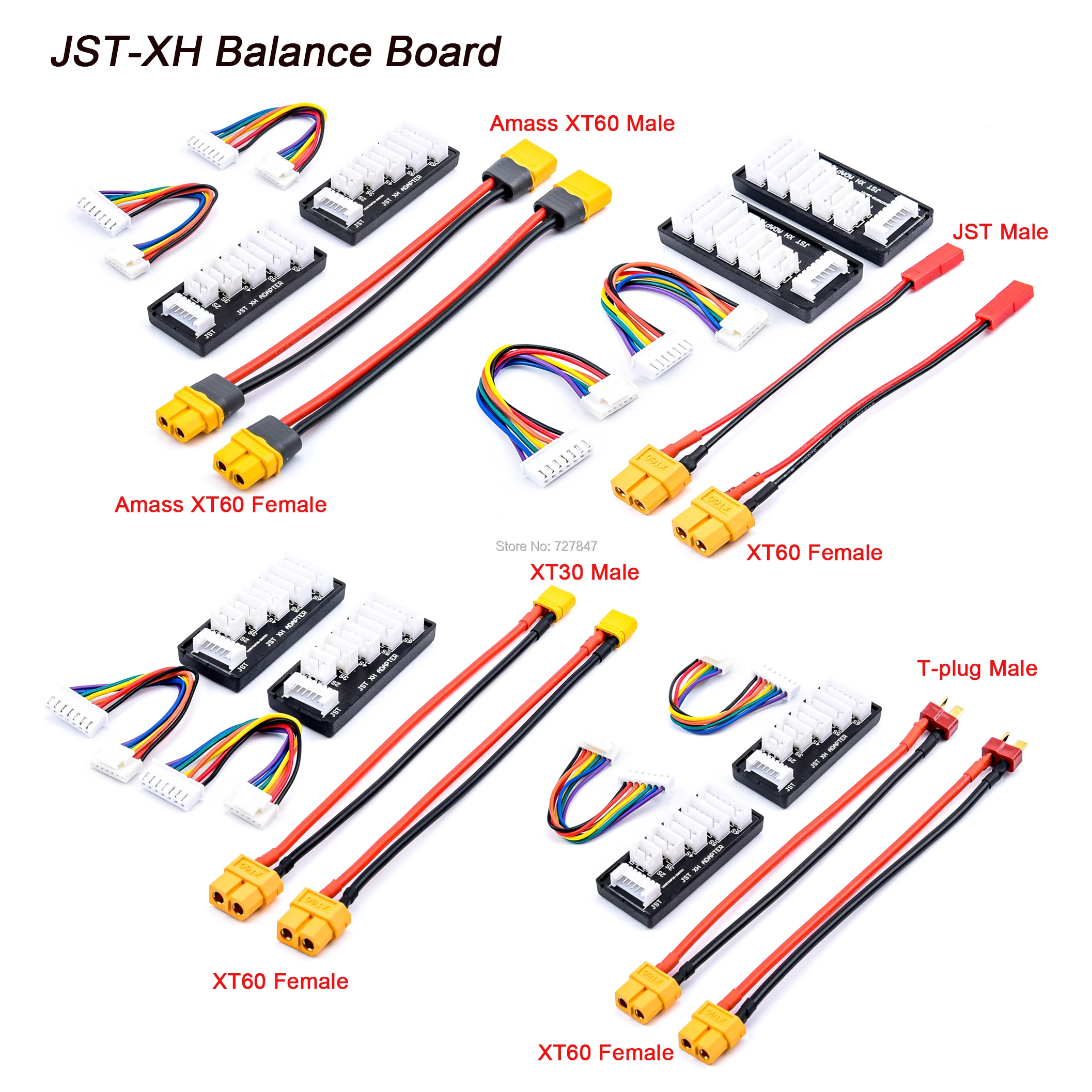 2pcs XT60/XT30/JST/T Plug Charging Cable +2pcs JST-XH Balance Board For ISDT D2 P10 P20 Hota D6 P6 ToolkitRC M6D Balance Charger 16