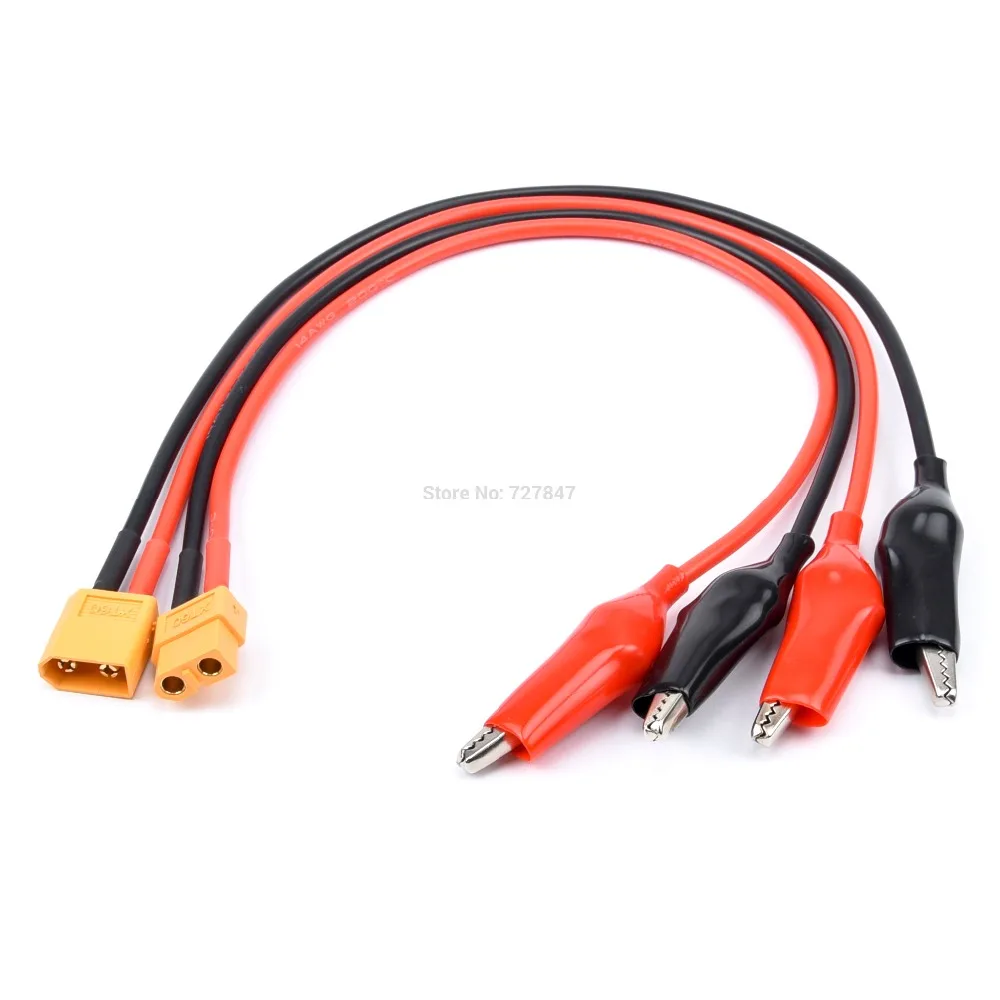 FPV Drone Charger Cable - Universal Charger Cable XT60 Male / Female to Crocodile Clip Conector Plug 14Awg Wire Cable 13 q