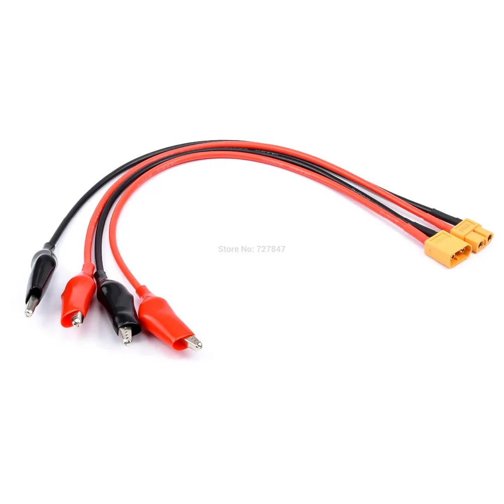 FPV Drone Charger Cable - Universal Charger Cable XT60 Male / Female to Crocodile Clip Conector Plug 14Awg Wire Cable 14 w
