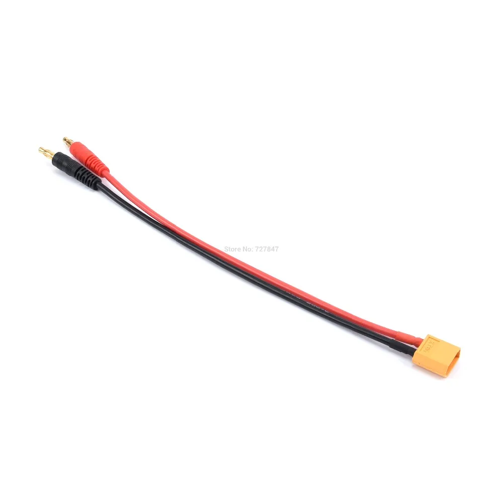 كابل شحن الطائرة بدون طيار FPV - 20 سم EC3 EC5 XT30 XT60 XT90 MPX TRX T Plug Charge يؤدي إلى 4.0 مم كابل شحن مقابس الموز سلك السيليكون 14AWG لبطارية ليبو 22