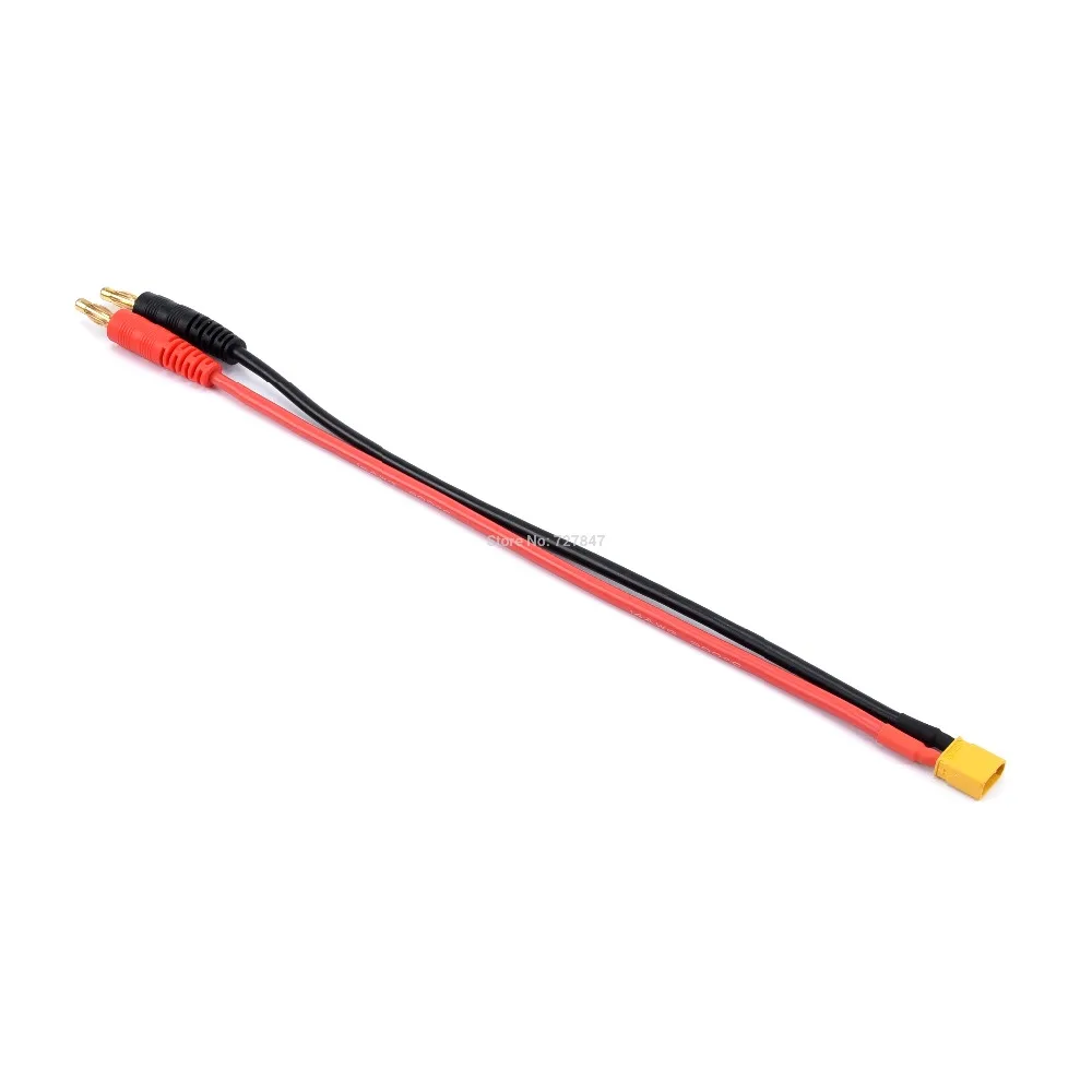 كابل شحن الطائرة بدون طيار FPV - 20 سم EC3 EC5 XT30 XT60 XT90 MPX TRX T Plug Charge يؤدي إلى 4.0 مم كابل شحن مقابس الموز سلك السيليكون 14AWG لبطارية ليبو 23