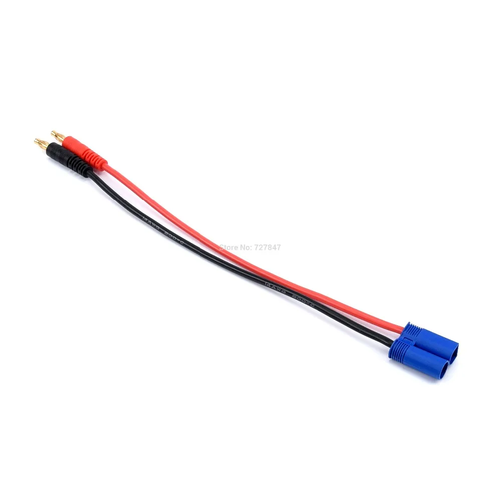 كابل شحن الطائرة بدون طيار FPV - 20 سم EC3 EC5 XT30 XT60 XT90 MPX TRX T Plug Charge يؤدي إلى 4.0 مم كابل شحن مقابس الموز سلك السيليكون 14AWG لبطارية ليبو 24
