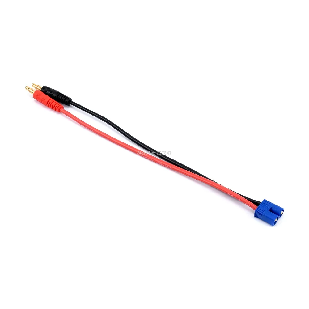 كابل شحن الطائرة بدون طيار FPV - 20 سم EC3 EC5 XT30 XT60 XT90 MPX TRX T Plug Charge يؤدي إلى 4.0 مم كابل شحن مقابس الموز سلك السيليكون 14AWG لبطارية ليبو 25