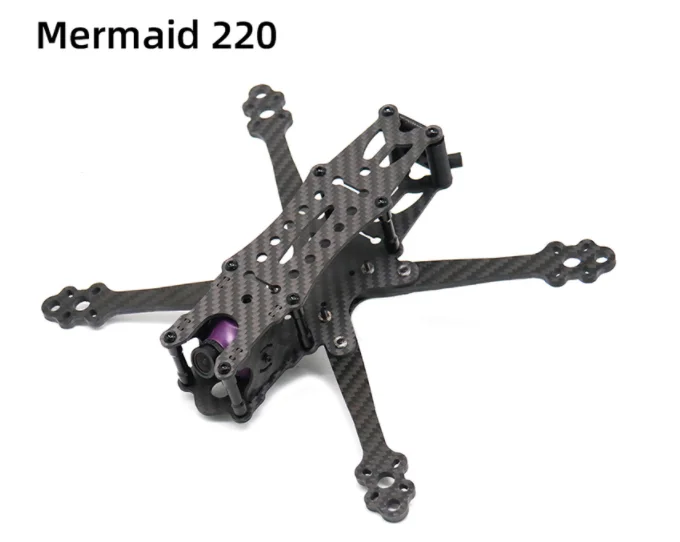 طقم إطارات 5 بوصة FPV - ذراع حورية البحر من ألياف الكربون 220 220 مم 5 بوصة 5 مم مع أجزاء مطبوعة ثلاثية الأبعاد لطائرة سباق RC FPV بدون طيار 6