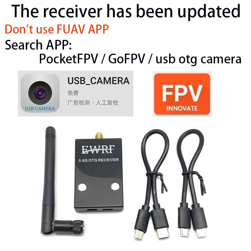 EWRF 5.8G 48CH 720*480 FPV UVC OTG هاتف استقبال فيديو هابط و40CH 25mW 700TV كاميرا VTX صغيرة لطراز RC طائرة بدون طيار جزء السيارة 7