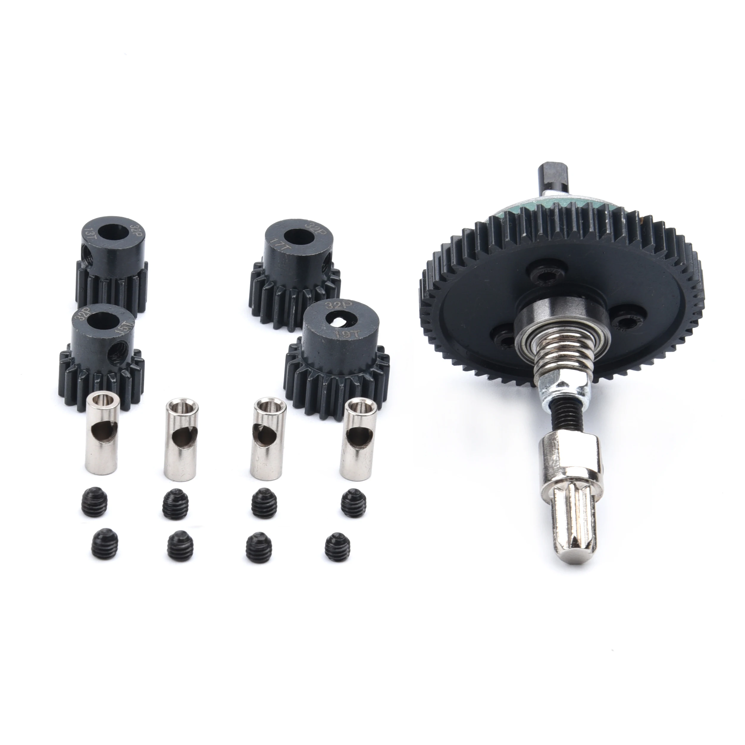 54T Spur Gear - مجموعة القابض النعال المعدنية الكاملة& ترس تفاضلي 32P 54T ترس حفز 13T/15T/17T/19T ترس لـ 1/10 TRX Slash 4X4 12