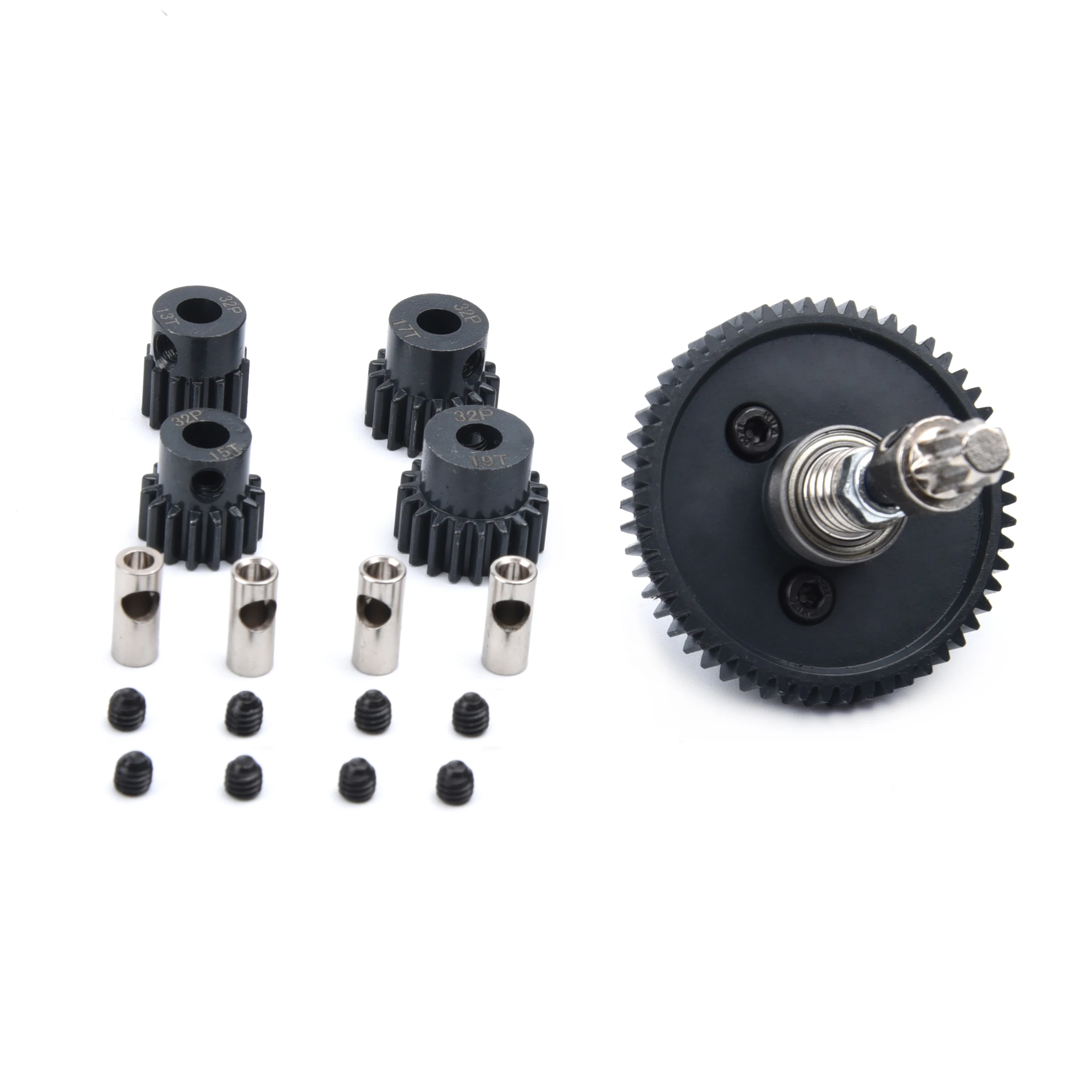 54T Spur Gear - مجموعة القابض النعال المعدنية الكاملة& ترس تفاضلي 32P 54T ترس حفز 13T/15T/17T/19T ترس لـ 1/10 TRX Slash 4X4 14