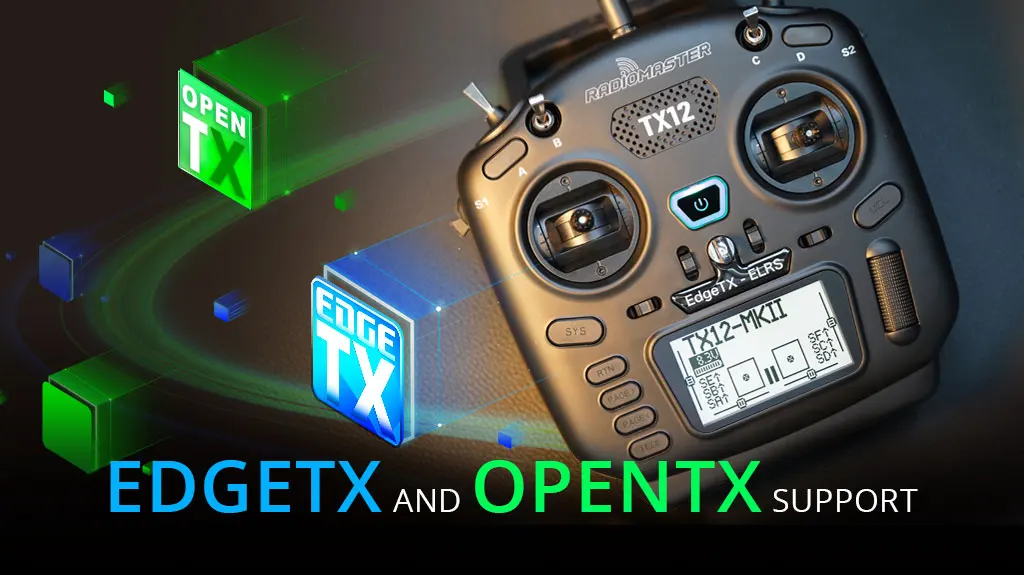 RadioMaster TX12 MKII 16ch Hall Gimbals Support OPENTX and EDGETX Remote Control Transmitter 8 ECRS Edgetx enma 1X12-MKII S15