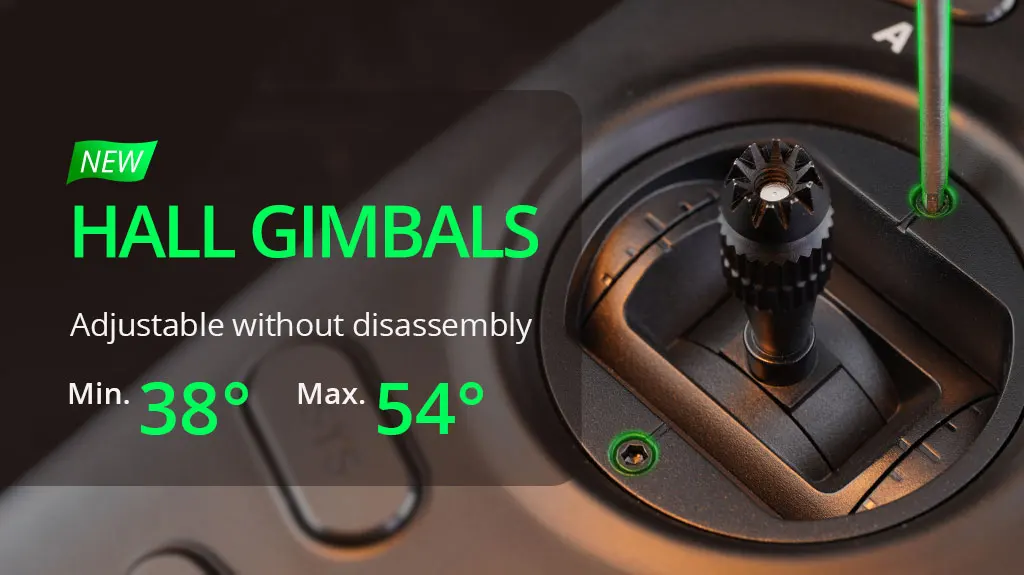 RadioMaster TX12 MKII 16ch Hall Gimbals Support OPENTX and EDGETX Remote Control Transmitter 10 NEW HALL GIMBALS Adjustable without disassembly Min. 38