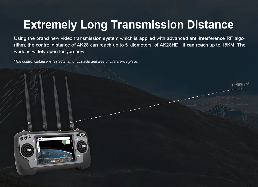 CUAV AK28, the control distance of AK28 can reach up to 5 kilometers, of ak28HD