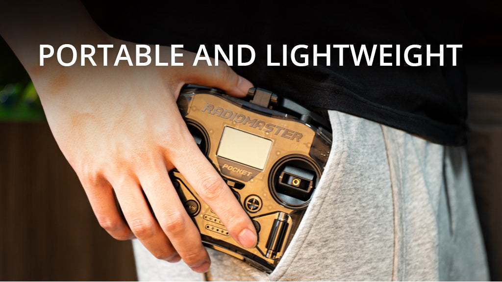 وحدة تحكم راديو الجيب RadioMaster (M2) - 16 قناة 2.4 جيجا هرتز نظام ExpressLRS MPM CC2500 EdgeTX 12 RadioMaster Pocket Radio Controller (M2), PORTABLE AND LIGHTWEIGHT RADIDMASTER Pocke