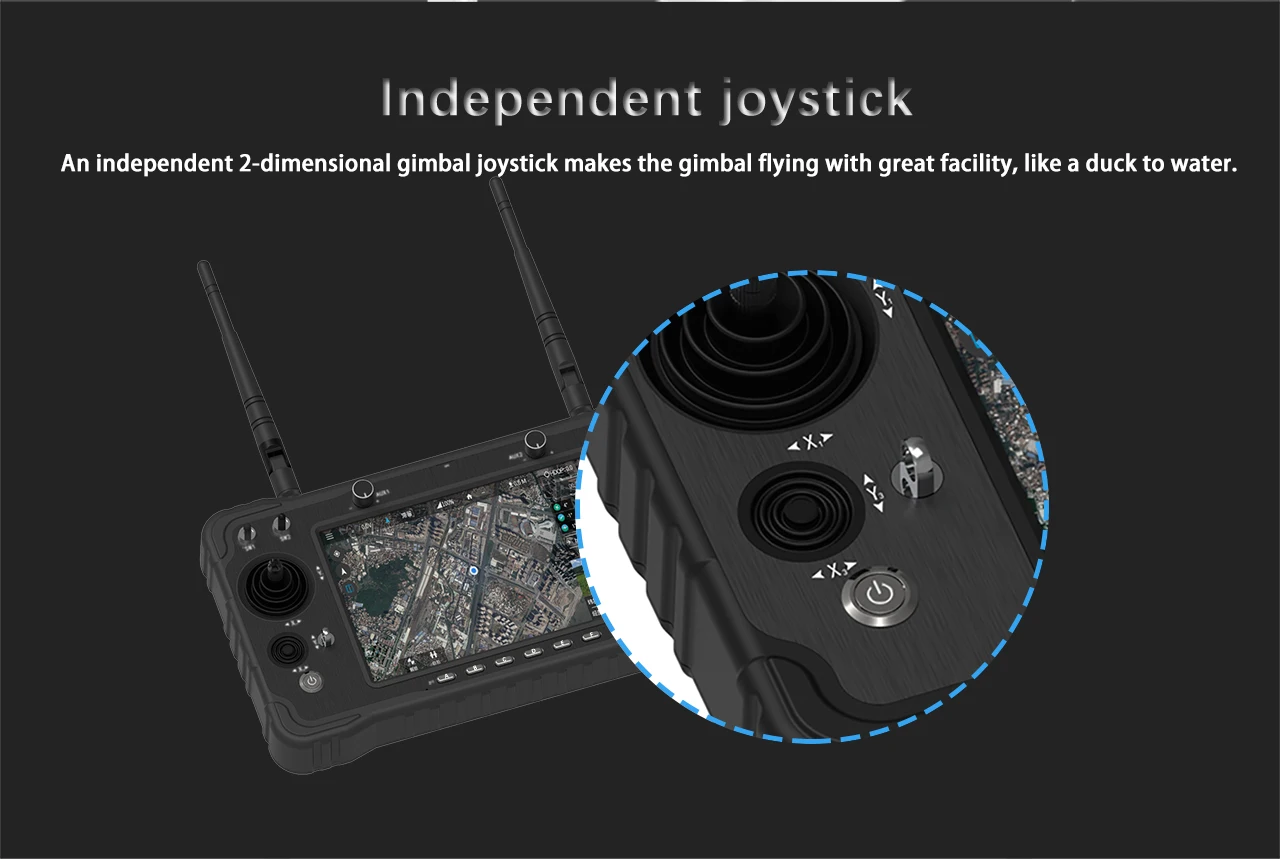 CUAV Black H16 HD 10km قياس نقل الفيديو - الرش الزراعي HDMI RC أجزاء الطائرة بدون طيار رسم خرائط جهاز التحكم عن بعد 14 gimbal joystick is an independent 2-dimensional joystick . it makes the