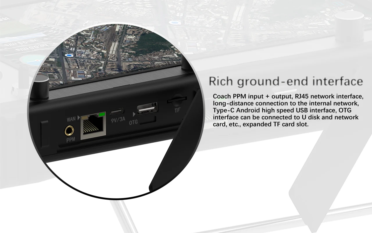 CUAV Black H16 HD 10km قياس نقل الفيديو - الرش الزراعي HDMI RC أجزاء الطائرة بدون طيار رسم خرائط جهاز التحكم عن بعد 17 Coach PPM input + output; RJ4S network interface, long-distance