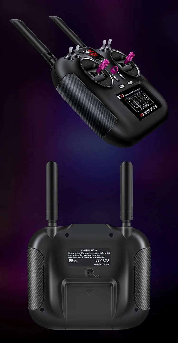 Hotrc HT-8A 2.4G 8CH RC الارسال FHSS & جهاز استقبال 8CH مع صندوق لطائرة هليكوبتر بدون طيار FPV بدون طيار Rc 33 MARNINOD> Eclore Utina the Dicdue