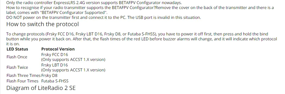 BETAFPV LiteRadio 2 SE ناقل موجات الراديو 2.4G 8CH تحكم عن بعد Bayang / Frsky بروتوكول ل FPV سباق RC الطائرة بدون طيار محاكاة 9 ExpressLRS 2.4G version only supports the BETAFPV Configurator . the