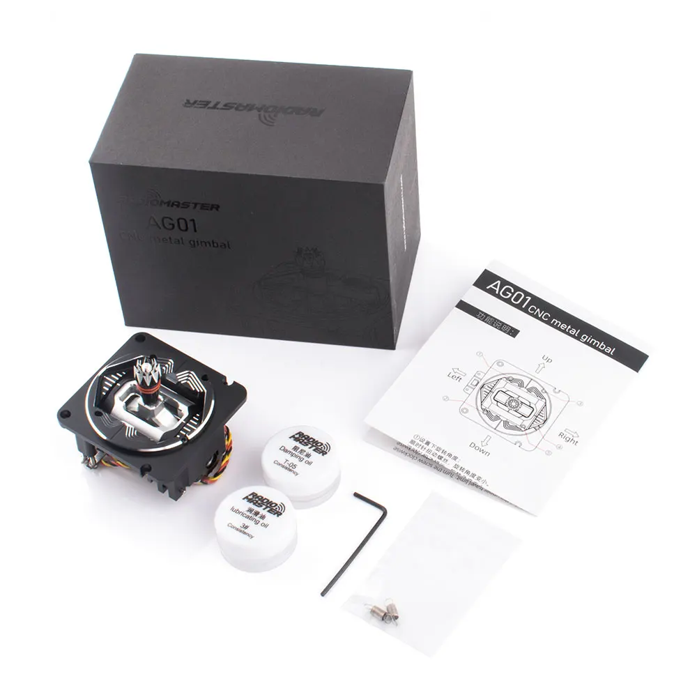 RadioMaster AG01 صمام خانق CNC كامل وقاعة توسيط Gimbal لجهاز إرسال TX16s 17 Dowt Dampiria aE2 Jubricatina 0u