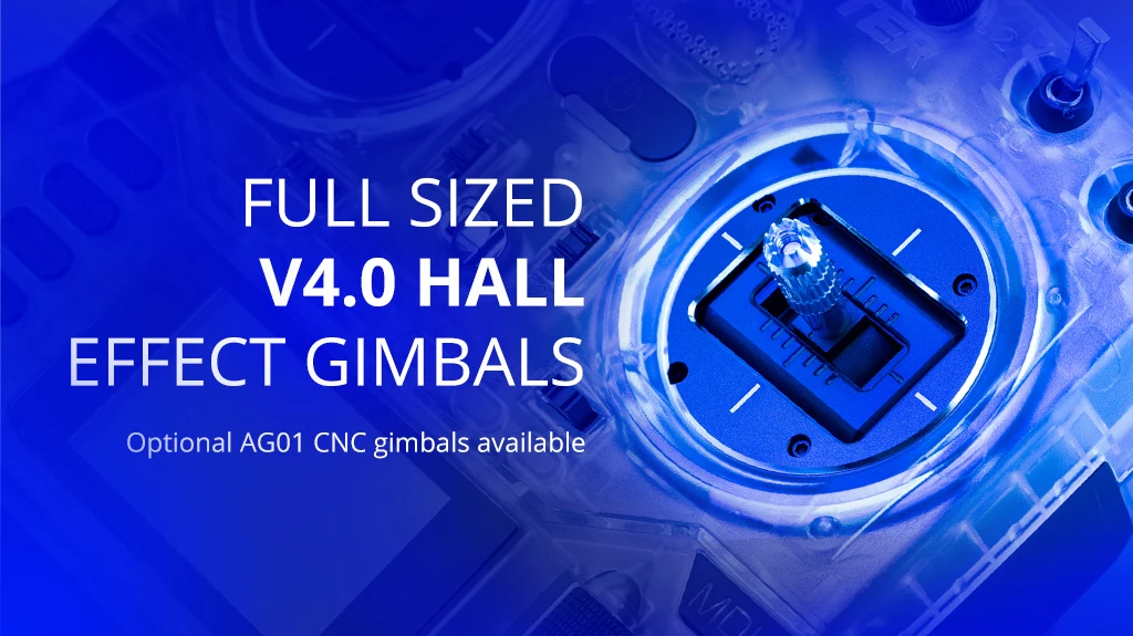 RadioMaster Boxer إصدار شفاف - جهاز إرسال ExpressLRS 2.4G 16ch Hall Gimbals للتحكم عن بعد 16 RadioMaster Boxer Transparent Version, FULL SIZED V4.0 HALL EFFECT GIMBALS Optional AGO