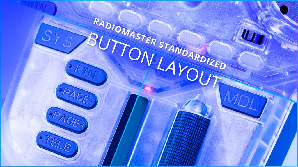 RadioMaster Boxer إصدار شفاف - جهاز إرسال ExpressLRS 2.4G 16ch Hall Gimbals للتحكم عن بعد 17 RadioMaster Boxer Transparent Version, RTN RADIOMASTER SYS BUTTON STANDARDIZED LAYOUT