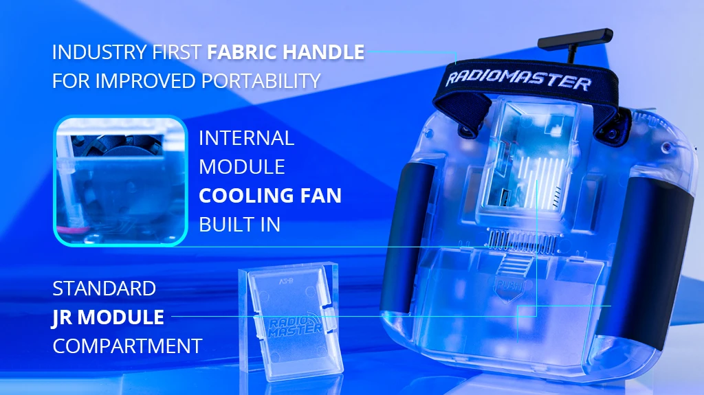 RadioMaster Boxer إصدار شفاف - جهاز إرسال ExpressLRS 2.4G 16ch Hall Gimbals للتحكم عن بعد 20 RadioMaster Boxer Transparent Version, RaDioMASTER INTERNAL MODULE COOLING FAN B