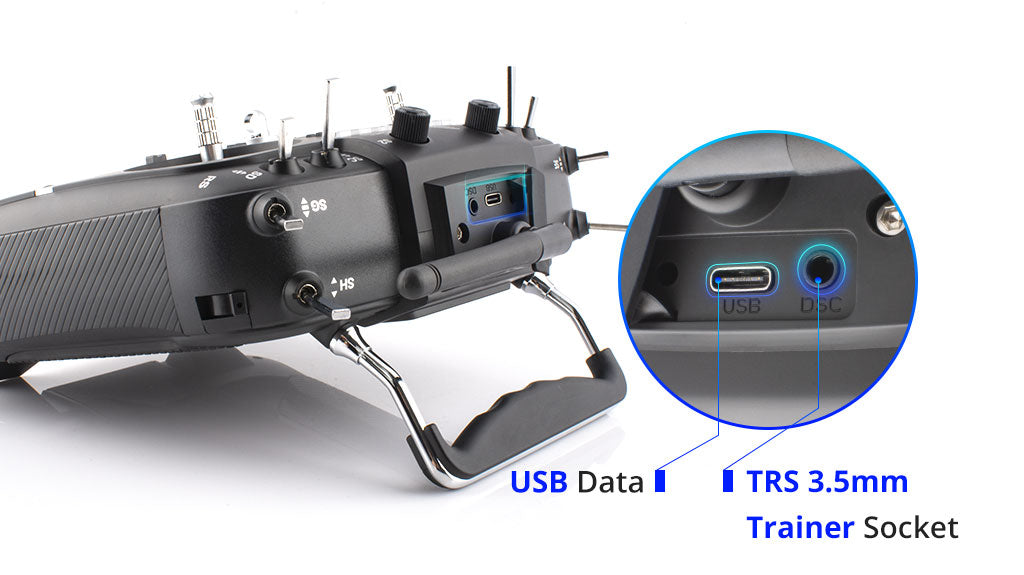 وحدة التحكم الراديوية RadioMaster TX16S Mark II (الوضع 2) 22 908 USB USB Data TRS 3.Smm Trainer Socke