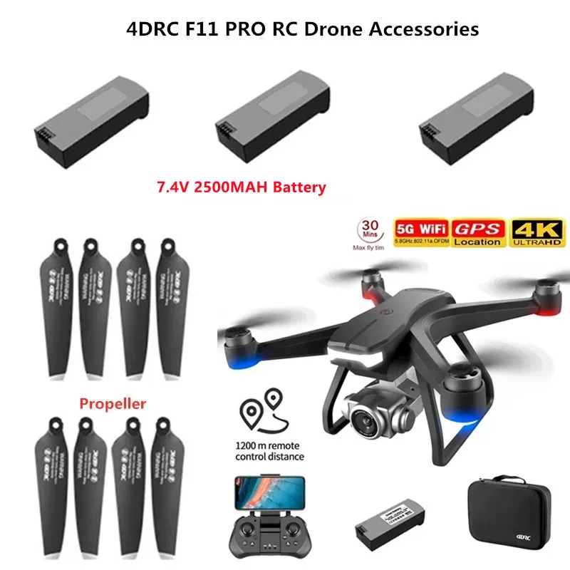 4DRC F11 PRO Drone Battery - 7.4V 2500MAH Battery / 4DRC F11 Pro Propeller Modular Battery 14 4DRC F11 PRO Drone Battery, 4DRC F11 PRO RC Drone Accessories 7.4V 250OMAH Battery 30