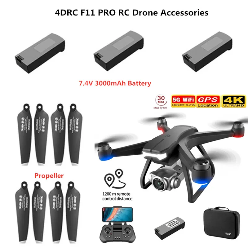 4DRC F11 PRO Drone Battery - 7.4V 2500MAH Battery / 4DRC F11 Pro Propeller Modular Battery 15 4DRC F11 PRO Drone Battery, 4DRC F11 PRO RC Drone Accessories 7.4V 3000mAh Battery 30