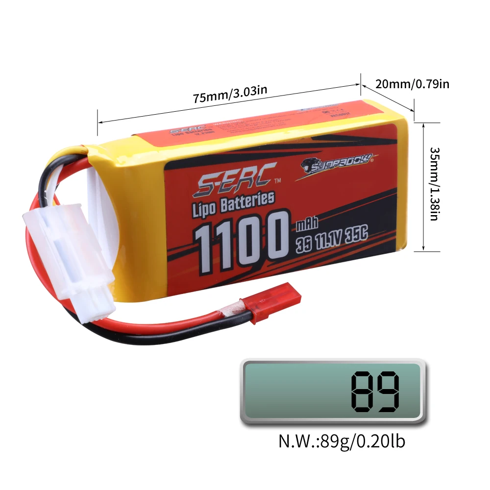 Sunpadow Lipo Battery, [Lipo 8 MAb 9 39 N.W.89g/0.20