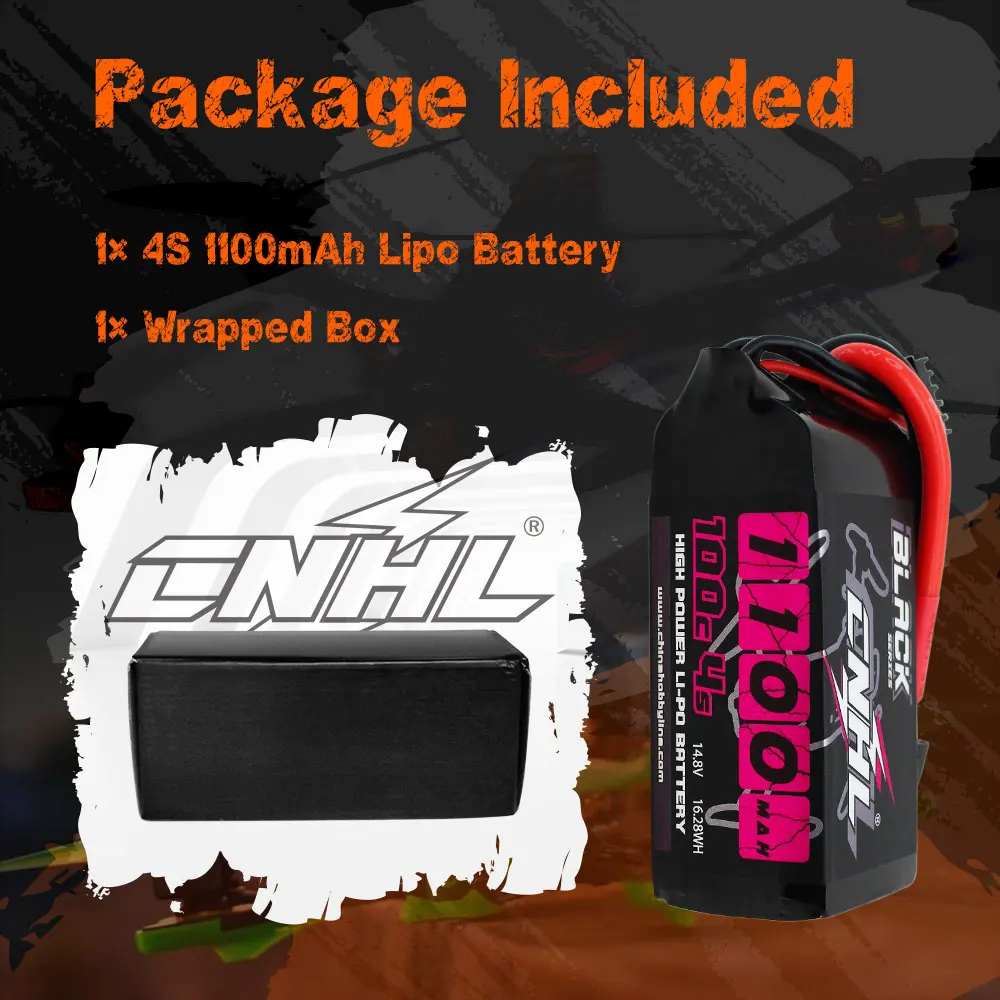 4PCS CNHL 14.8V 4S Lipo Battery For FPV Drone, llipo battery 4S 14.8V 1100mAh 1300mAh 1500mAh 100