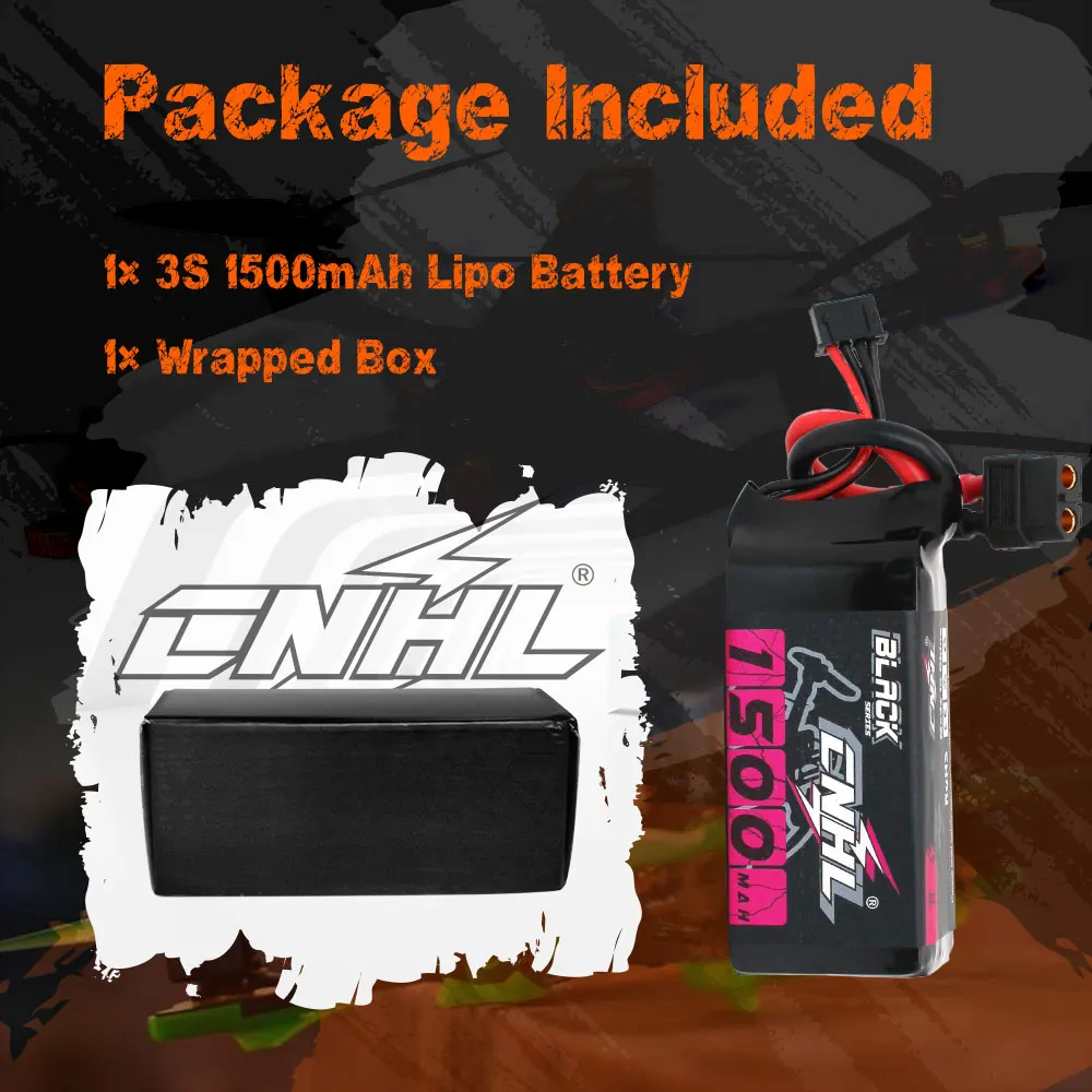 4PCS CNHL 3S 11.1V Lipo Battery for FPV Drone - 1300mAh 1500mAh 100C Black Series With XT60 Plug For FPV Airplane Helicopter Drone Quadcopter 18 4PCS CNHL 3S 11.1V Lipo Battery for FPV Drone, Package Included Ix 35 IS0OmAh Lipo Battery Wrapped Box 0