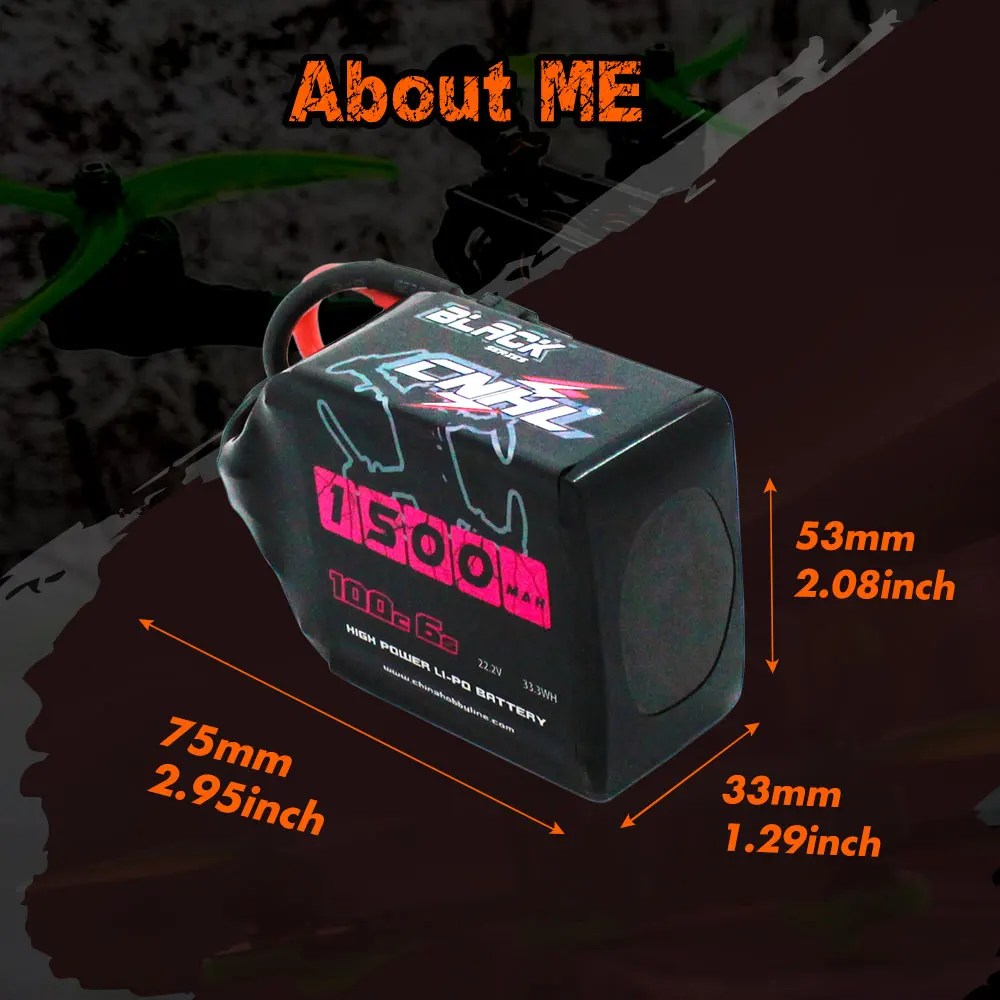 4PCS CNHL 6S Lipo Battery, Abcut ME 53mm 2.08inch 33mm 1.29inch ELFE d15