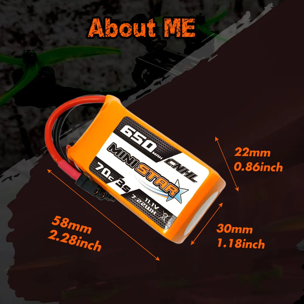 3PCS CNHL 11.1V 650mAh Lipo 3S Battery for FPV, 650 MINE Imah ZNHL 702/35 E00Q Z22w
