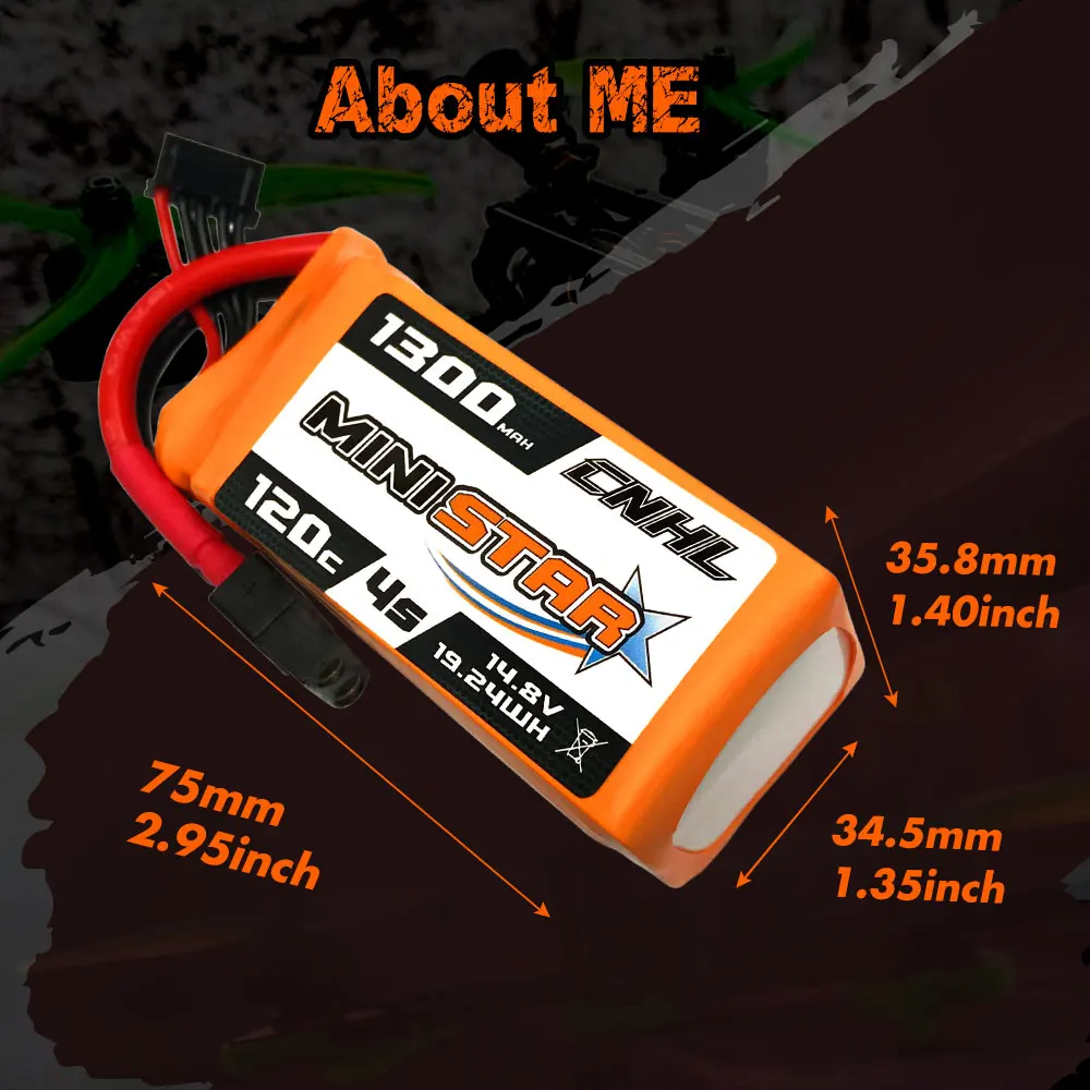 2PCS CNHL 14.8V Lipo 4S  Battery for FPV Drone, CNHL 4S 14.8V Lipo Battery 1300mAh 1500mAh 1600mAh 1800