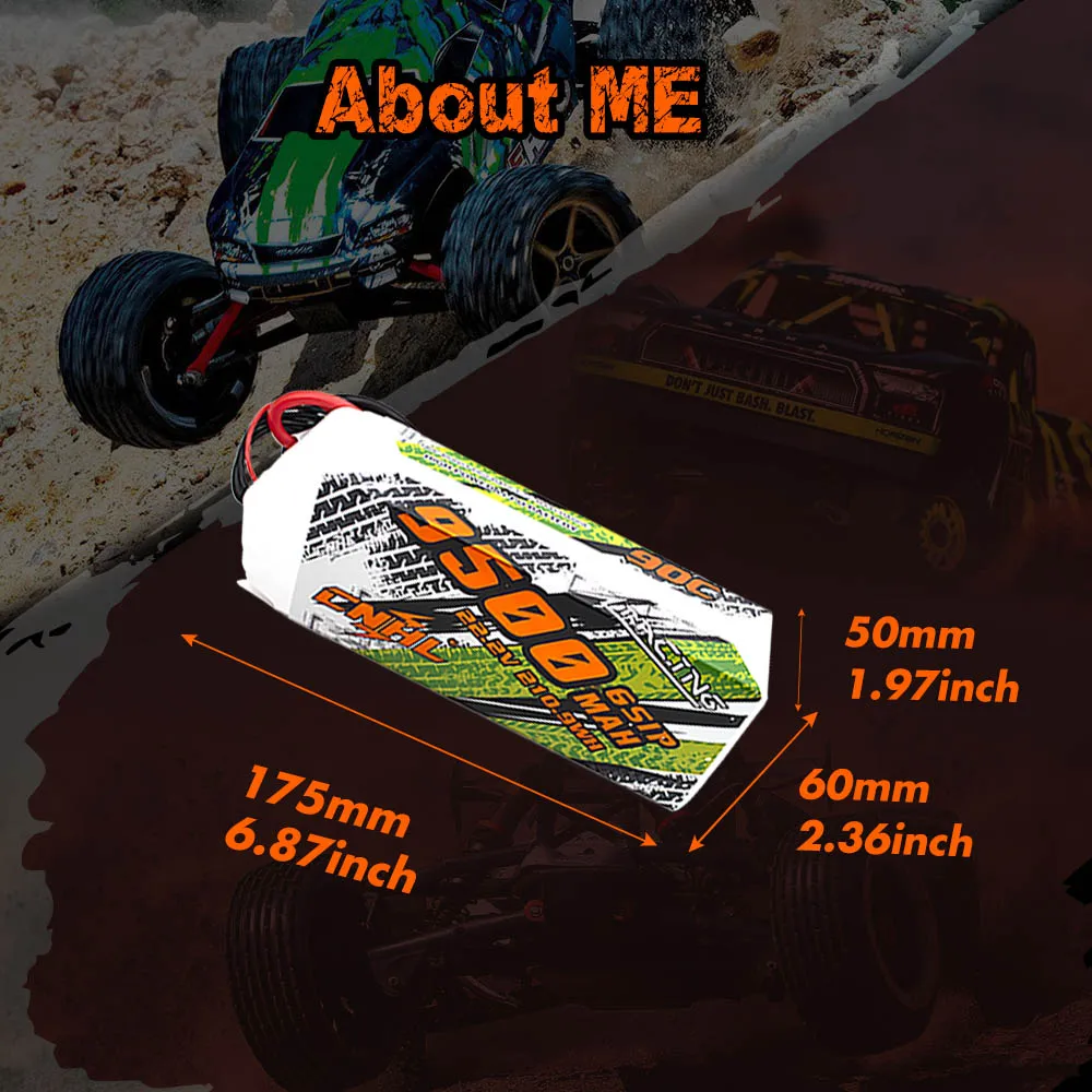 CNHL Lipo 6S 22.2V 9500mAh Battery For FPV Drone - 90C With EC5 Plug For RC Cars Parts Boats Vehicle Tank Helicopter Airplane Jet Edf Speedrun 10 CNHL Lipo 6S 22.2V 9500mAh Battery For FPV Drone, EEvizIn 0 0 175mm 6.87inch 60mm 2.36inch