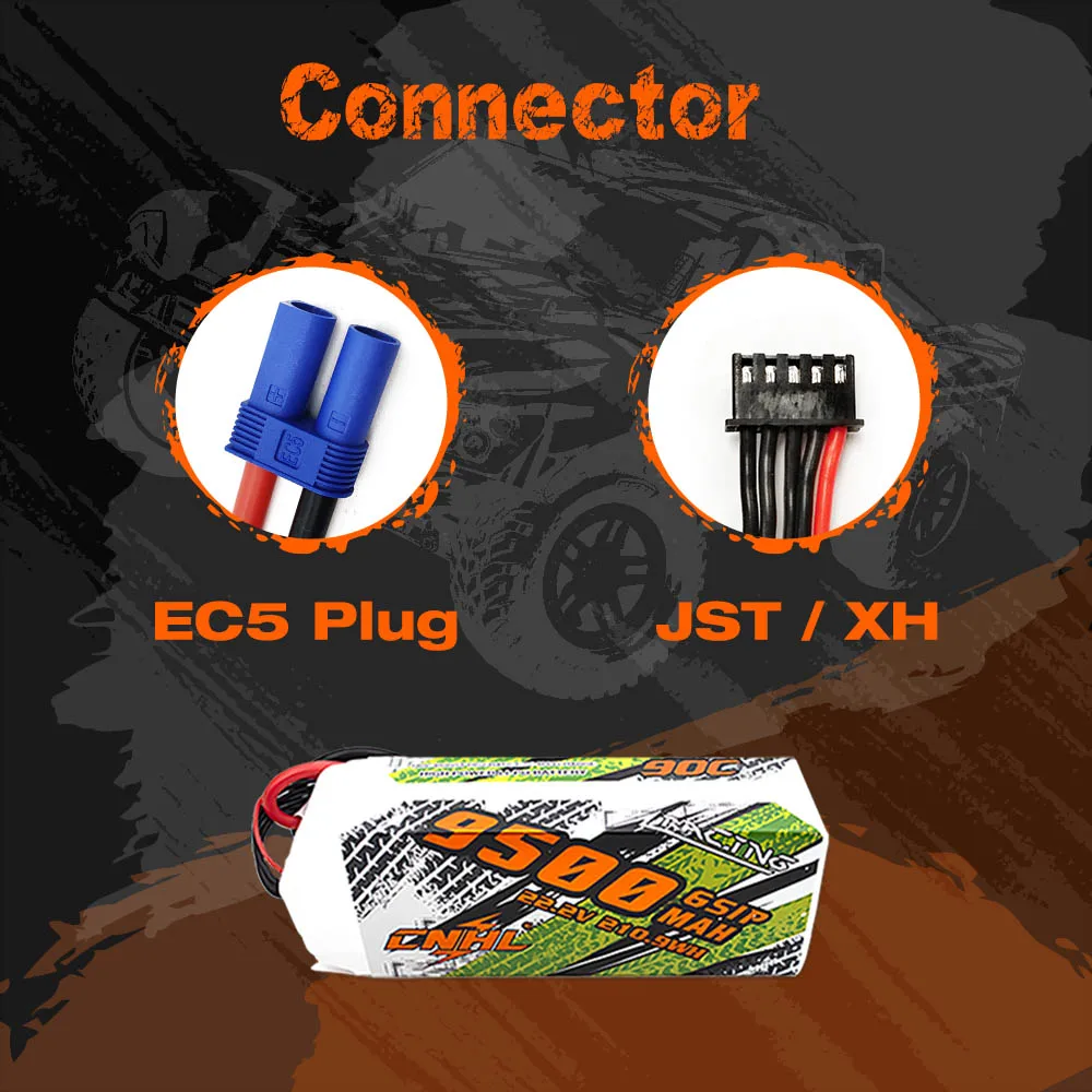 CNHL Lipo 6S 22.2V 9500mAh Battery For FPV Drone - 90C With EC5 Plug For RC Cars Parts Boats Vehicle Tank Helicopter Airplane Jet Edf Speedrun 12 CNHL Lipo 6S 22.2V 9500mAh Battery For FPV Drone, Connector ECS Plug JST / XH ZELznns