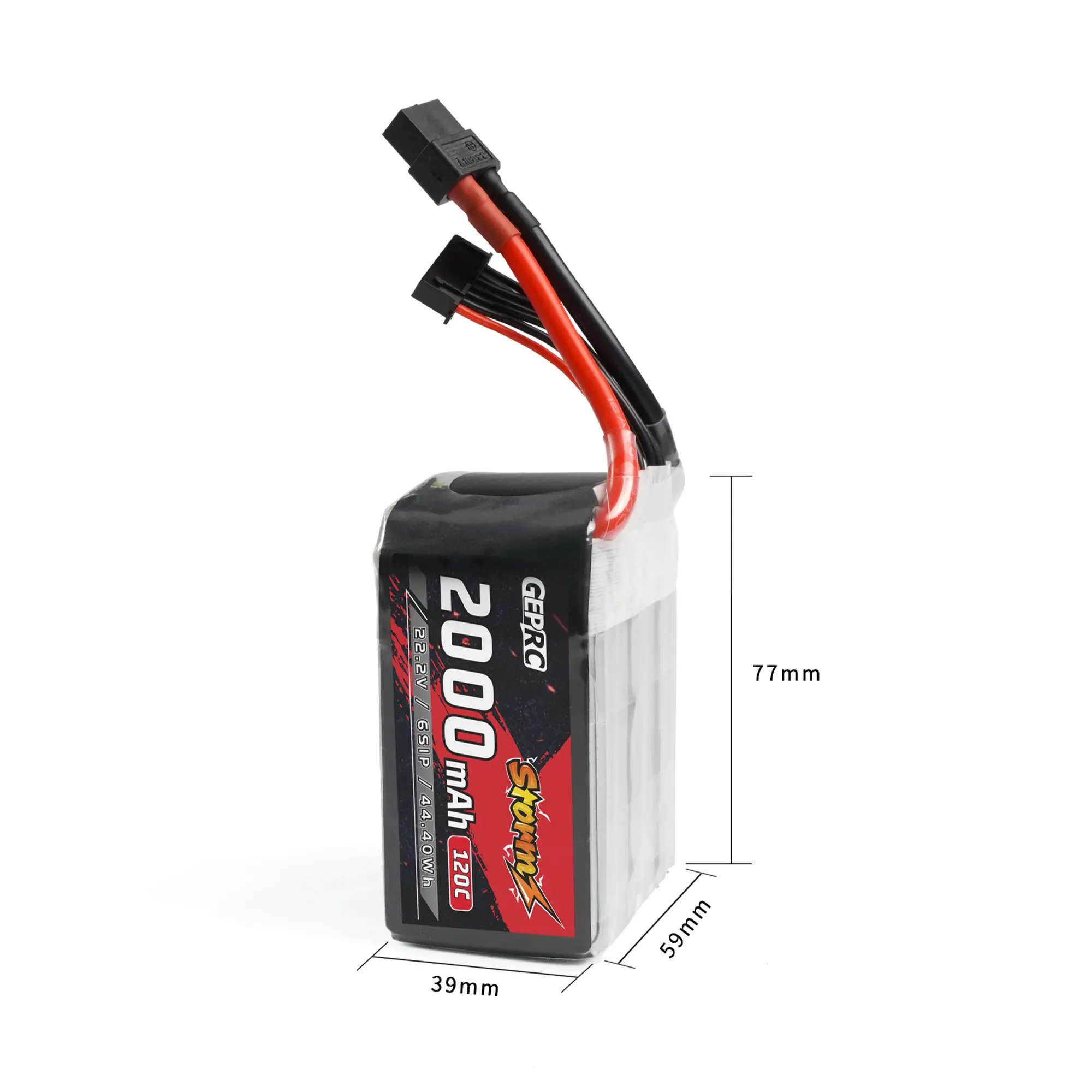 بطارية ليبو GEPRC Storm 6S 2000mAh 120C - مناسبة لطائرة بدون طيار من سلسلة 3-7 بوصة لبطارية RC FPV Quadcopter Freestyle Series FPV 10 GEPRC Storm 6S 2000mAh 120C Lipo Battery, the full charge voltage of single cell of LiPo battery is not more than 4.2V
