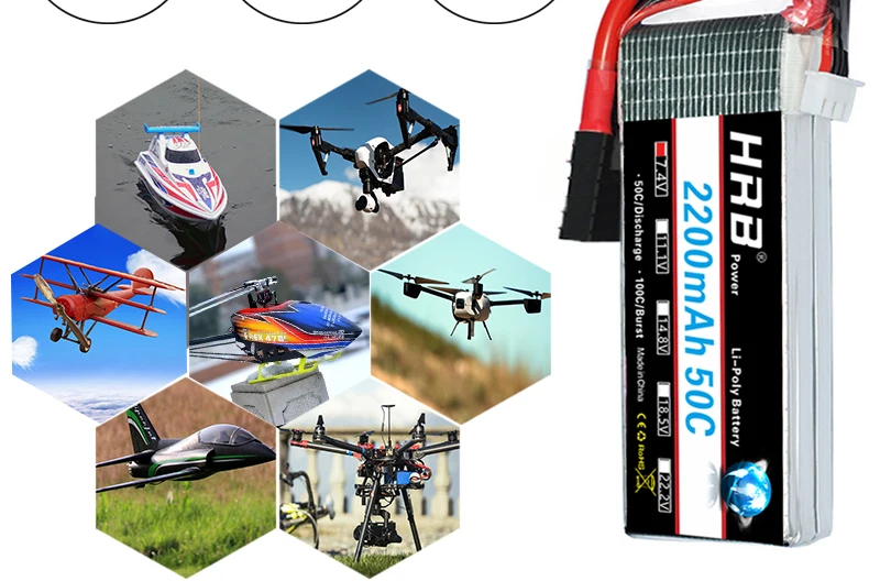 HRB 2S Lipo Battery - 7.4V 2200mah 50C For for RC Car UAV Drone RC Truck RC Truggy RC Airplane 9 HRB 2S Lipo Battery - 7.4V 2200mah 50C