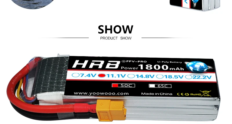 HRB 11.1V 1800mah 3S XT60 EC5 Lipo Battery XT90 EC2 T Deans EC3 RC Parts 50C For FT012 Racing Boat Car Airplane Copter FPV Drone 14 SHOW PRODUCT SHOW UFTeFEo Tcis HPB Power7