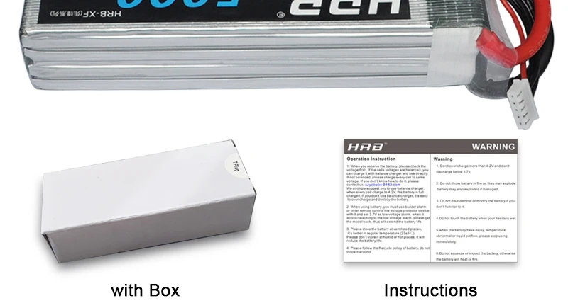 HRB Lipo Battery, Octritieninien pt ata4 E with Box Instructions .