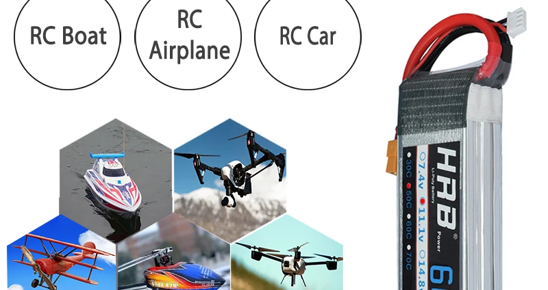 HRB Lipo 3S Battery, Deans T EC5 Female Helicopter Airplane Car Boat RC Parts
