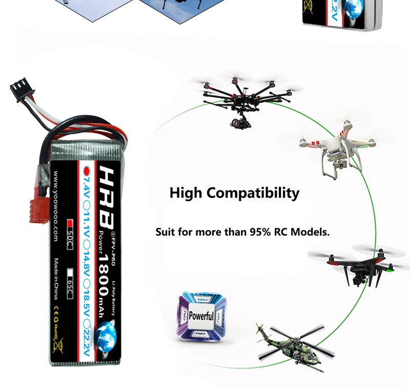 HRB 2S Lipo Battery 7.4V 1800mah - 50C For for RC Car UAV Drone RC Truck RC Drone FPV Truggy RC Airplane 10 HRB 2S Lipo Battery 7.4V 1800mah - 50C For